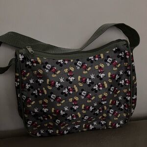 Disney Mickey Mouse Gray and Green Shoulder Bag